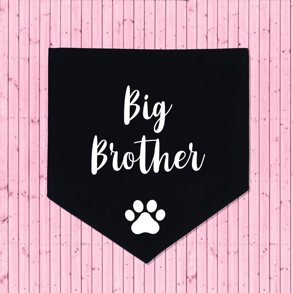 Pregnancy Announcement Dog Bandana Big Brother/Big Sister - Black
