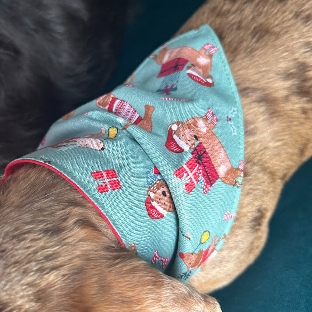 Dog Bandana - Dachshund Christmas Print