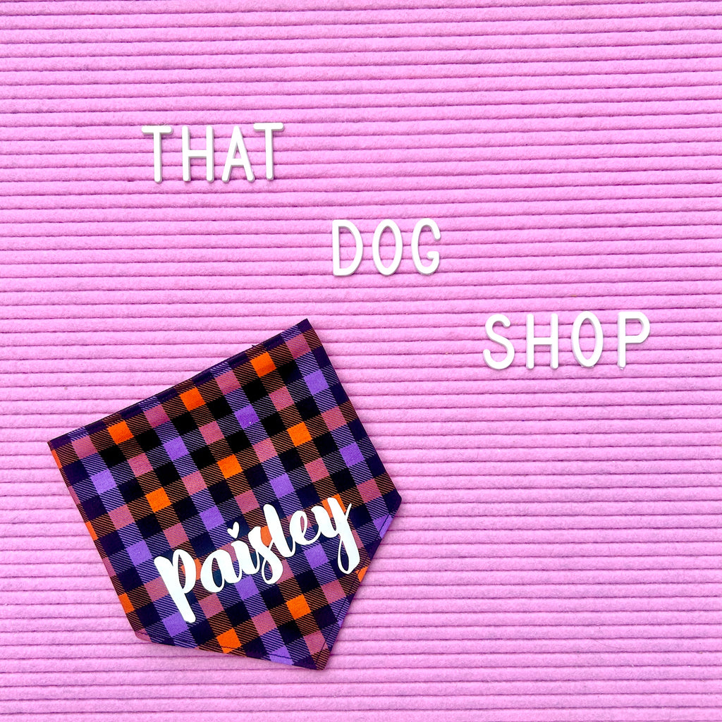 Dog Bandana - Halloween Gingham