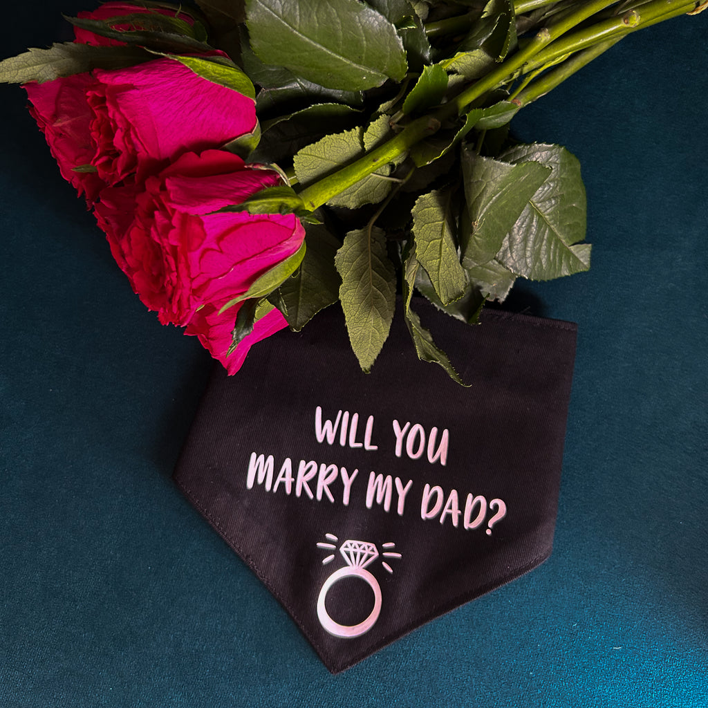 Engagement/Wedding/Proposal Dog Bandana - Will You Marry My Dad/Mum?