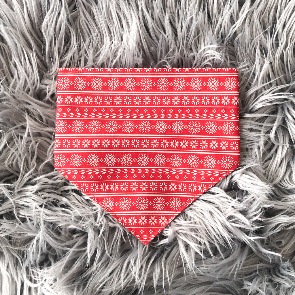 Dog Bandana - Snowflake Christmas Print