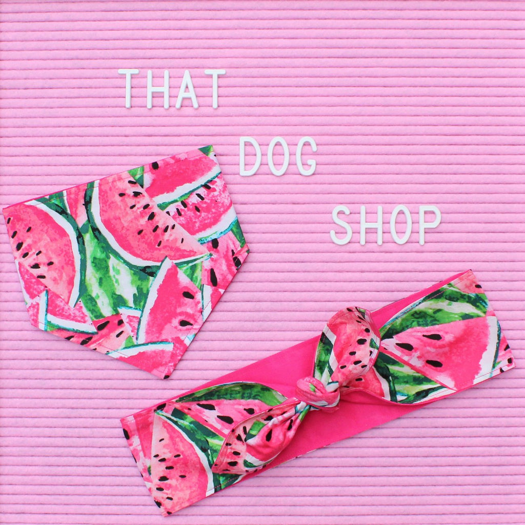 My Dog & Me Headscarf & Bandana Set - Watermelon-That Dog Shop