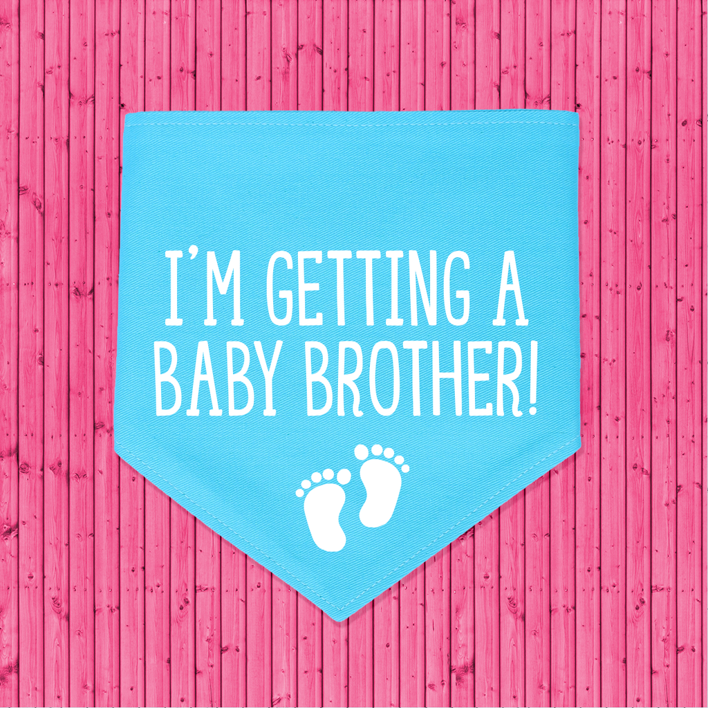 Gender Reveal Announcement Dog Bandana I'm Getting a Baby Brother! - Blue