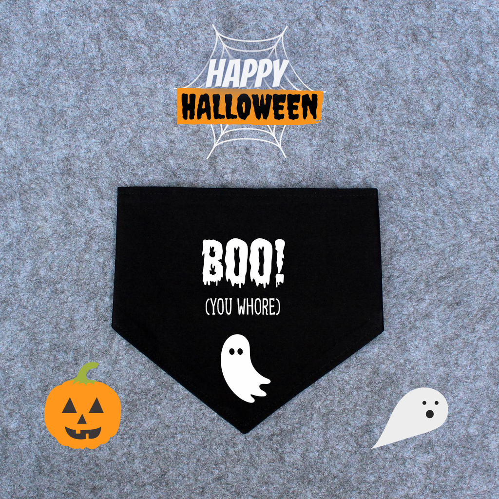 Halloween Dog Bandana - Boo! (You Whore)