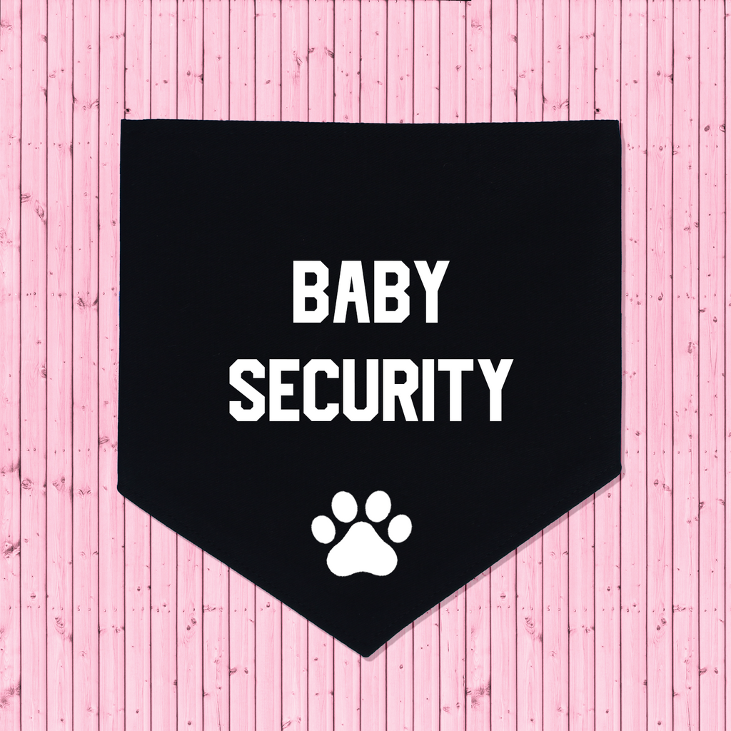 Pregnancy Announcement Dog Bandana Baby Security - Black