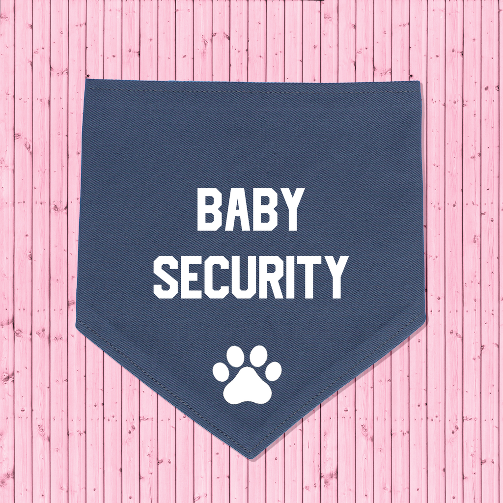 Pregnancy Announcement Dog Bandana Baby Security - Grey