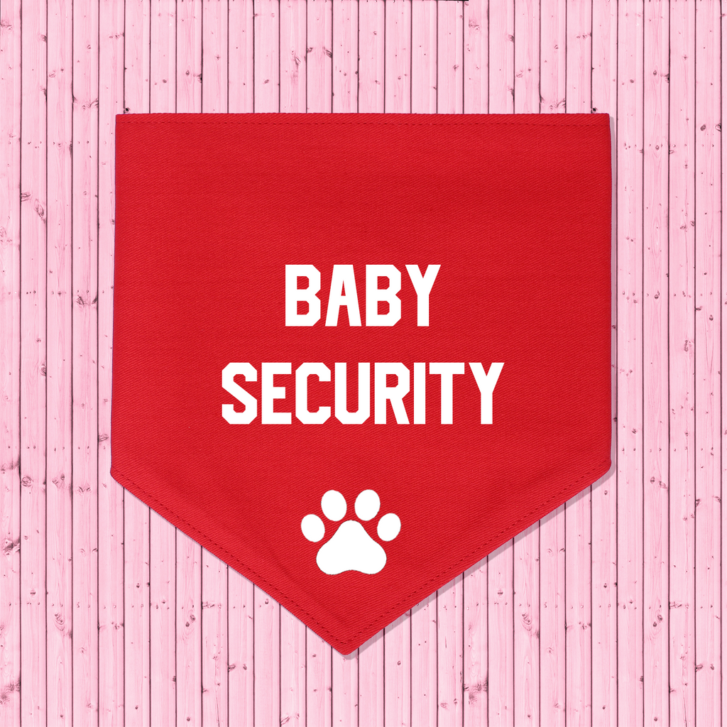 Pregnancy Announcement Dog Bandana Baby Security - Red