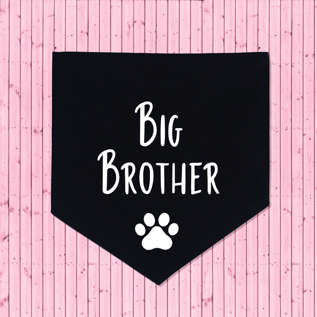 Pregnancy Announcement Dog Bandana Big Brother/Big Sister - Black