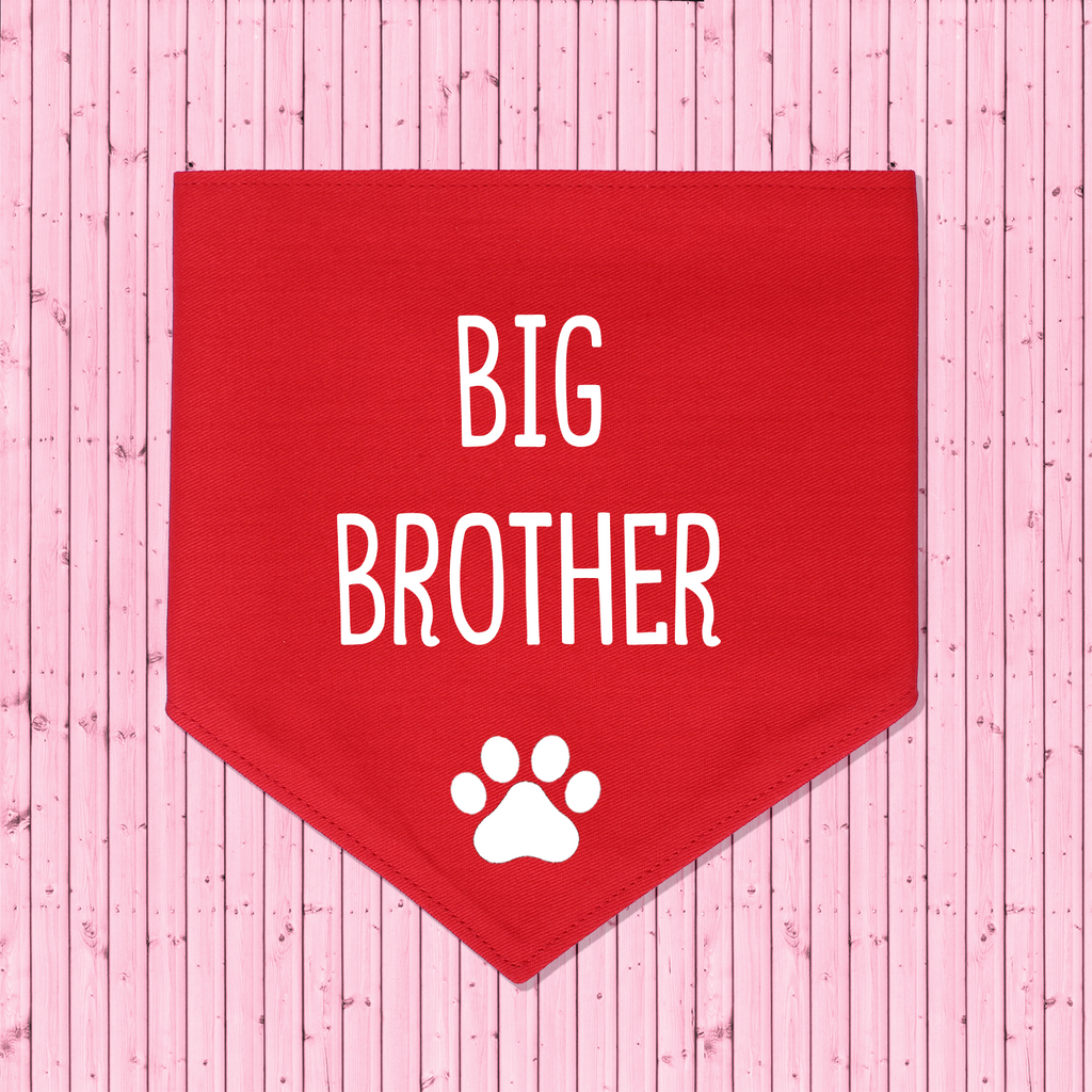 Pregnancy Announcement Dog Bandana Big Brother/Big Sister - Red