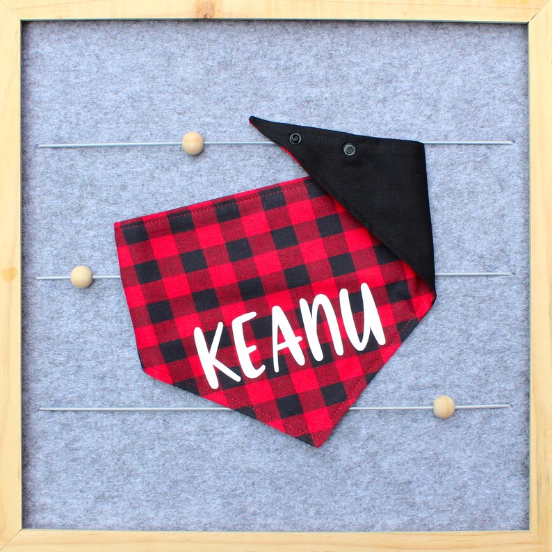 Dog Bandana - Red/Black Buffalo Check