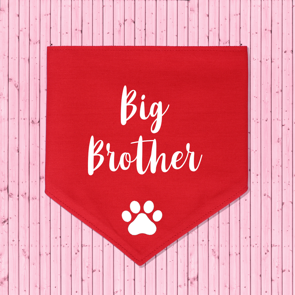 Pregnancy Announcement Dog Bandana Big Brother/Big Sister - Red