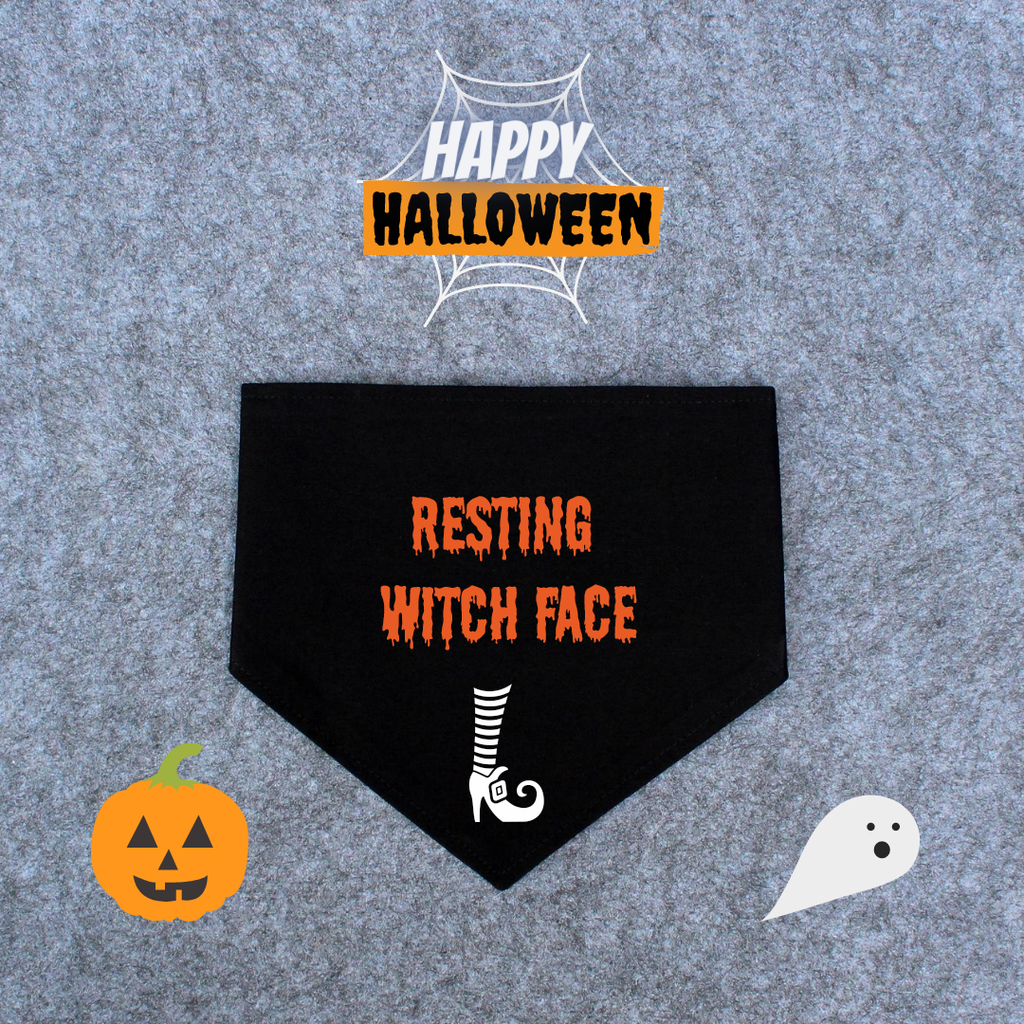 Halloween Dog Bandana - Resting Witch Face