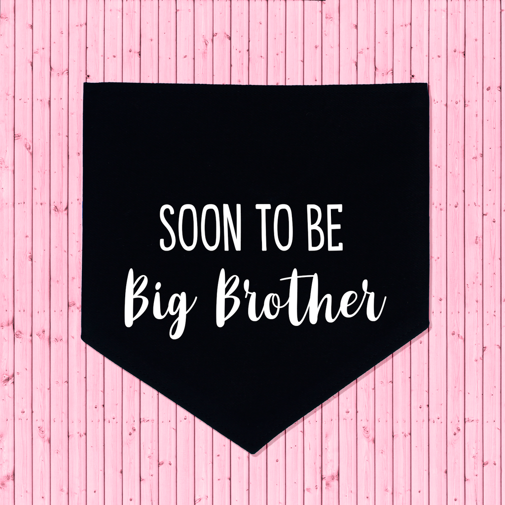 Pregnancy Announcement Dog Bandana Soon to Be Big Brother/Big Sister - Black