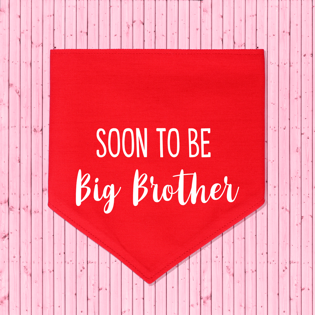 Pregnancy Announcement Dog Bandana Soon to Be Big Brother/Big Sister - Red